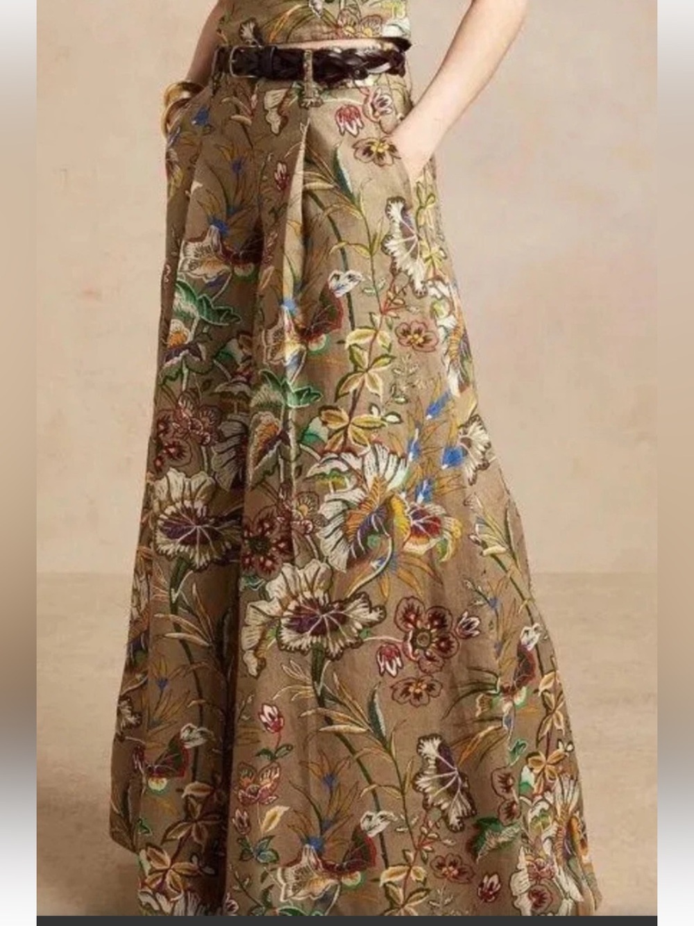 Banana Republic Meridian Wide-Leg 100% Linen Pants | Boho Pants | Floral Print